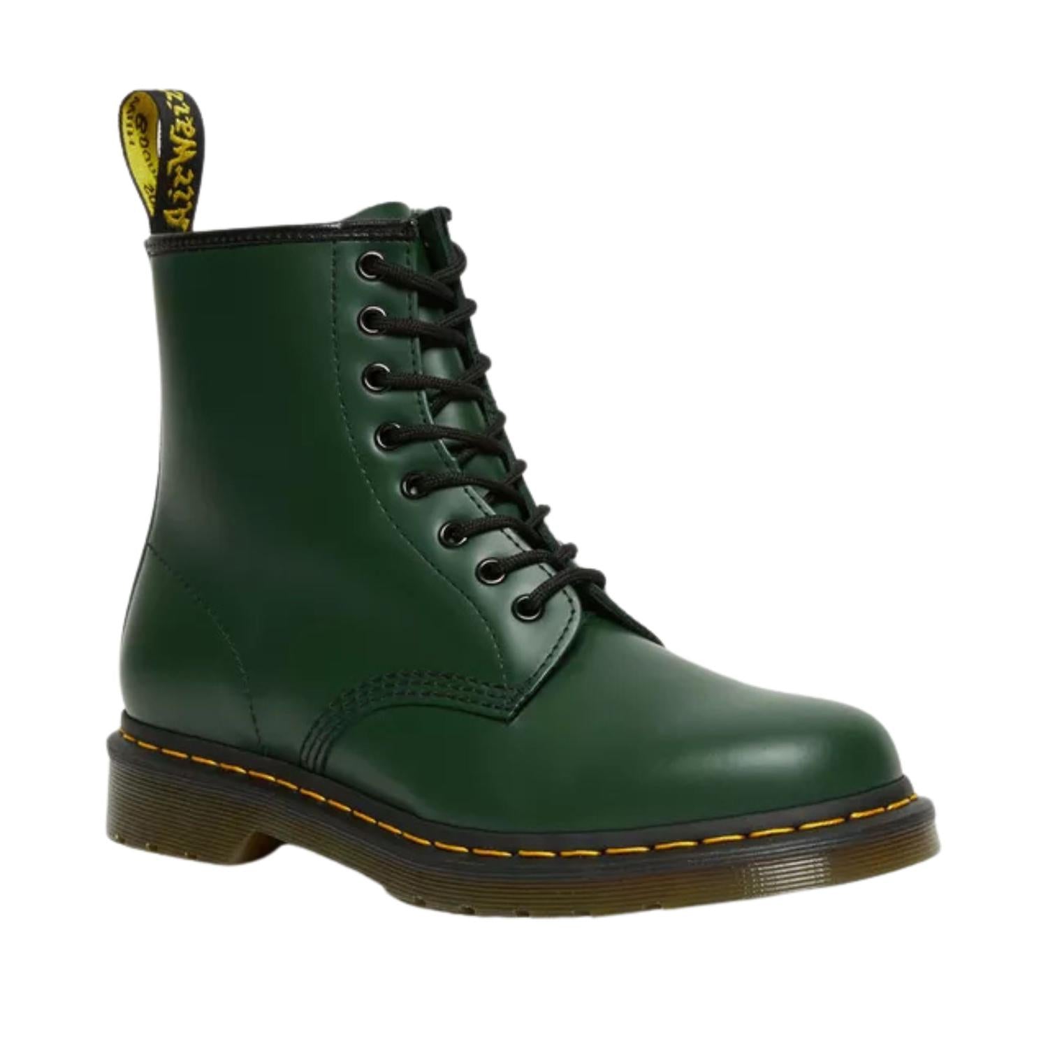 Bota Martens 1460 Piel Lisa Con Cordones Verde Unisex – Fury